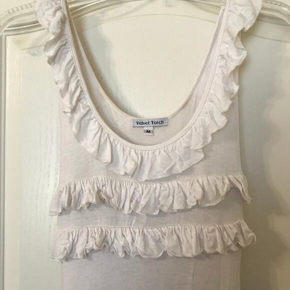 Velvet Torch Sleeveless  Dress Ivory & Light Denim - Picture 7 of 9